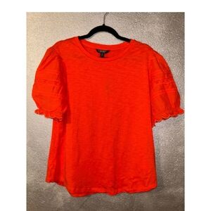 Ralph Lauren  Coquette Hippie Black Label  Jersey Orange  Short Puff Sleeves S2X